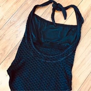 PAULA swimwear black beach one piece swim bathing suit swimsuit scallop design